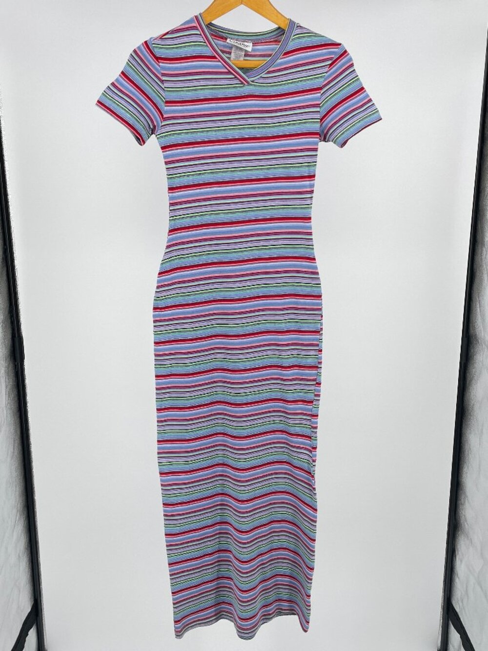 Cirana Vintage 90s Striped Cotton Maxi T-Shirt Dress Size Small